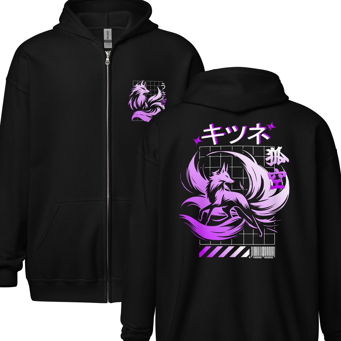 Sweat à Zip "Kitsune de l'éther"