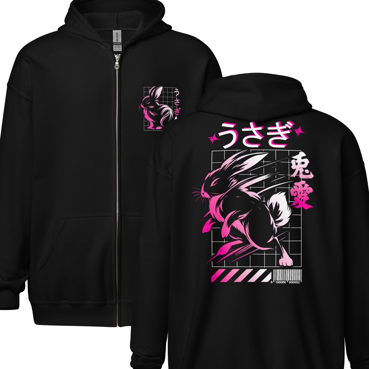Sweat à Zip "Lapin de l'amour"