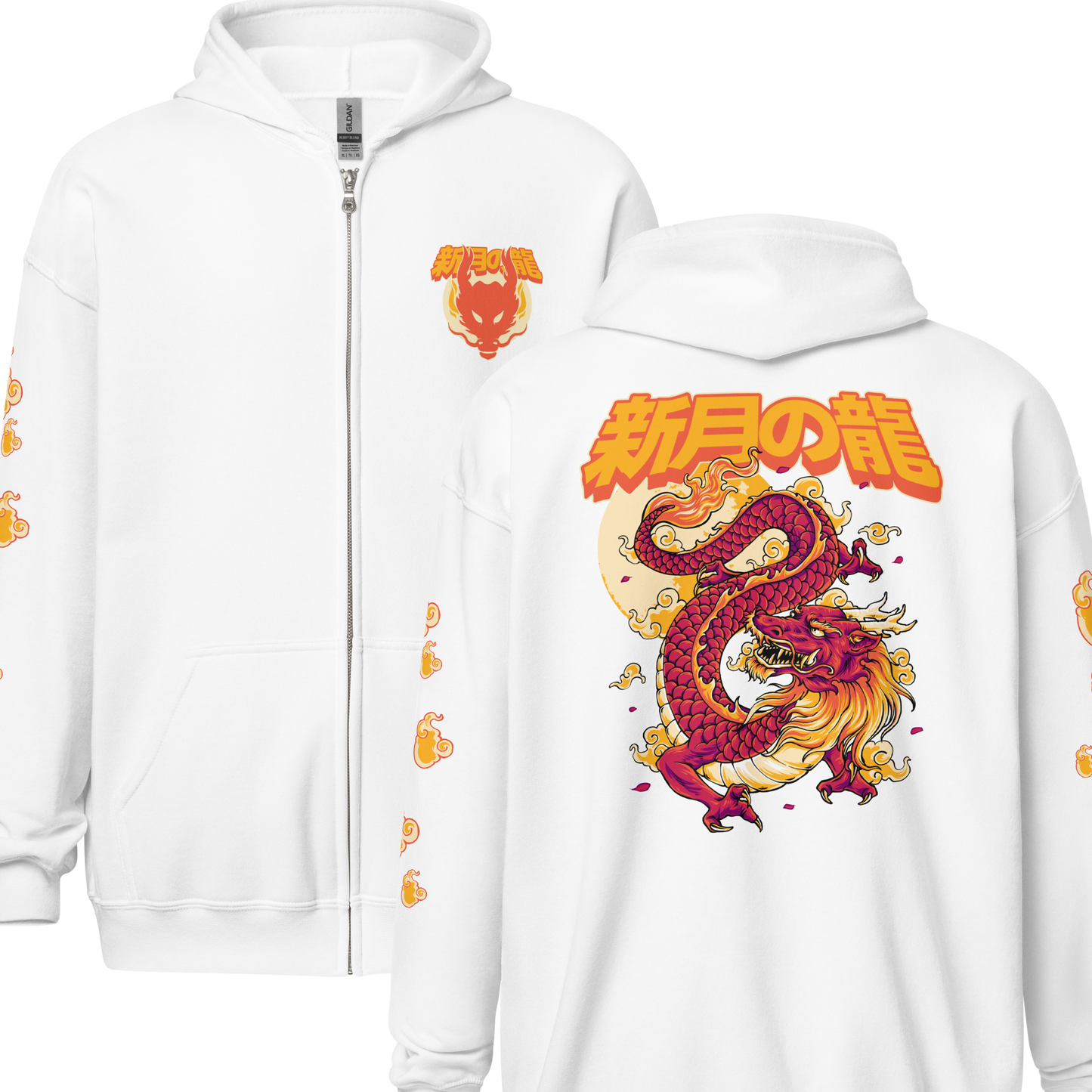 Sweat à Zip "Dragon de la Nouvelle Lune"